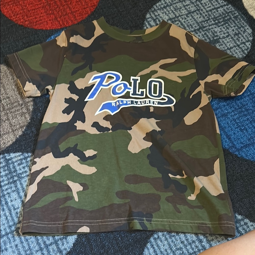 Polo by Ralph Lauren Green and Brown Camouflage Tee